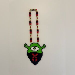 Shrek Excision Subtronics Cyclops Perler Necklace Rave Kandi EDM EDC Handmade